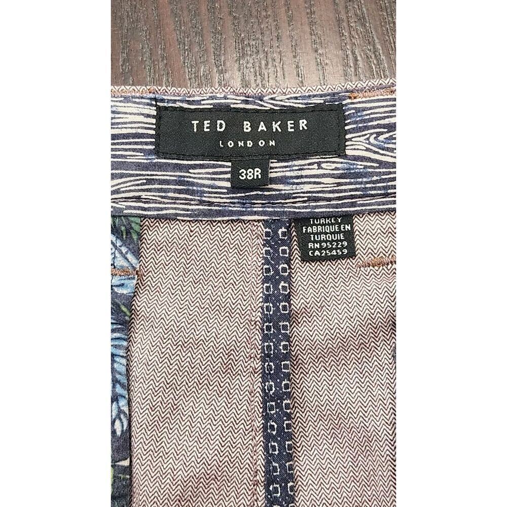 Ted Baker London Pants Mens 38R Flat Front Mid Rise Straight Leg Trousers Cotton - Picture 5 of 11